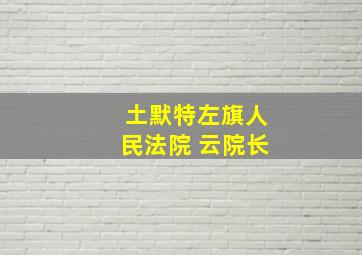 土默特左旗人民法院 云院长